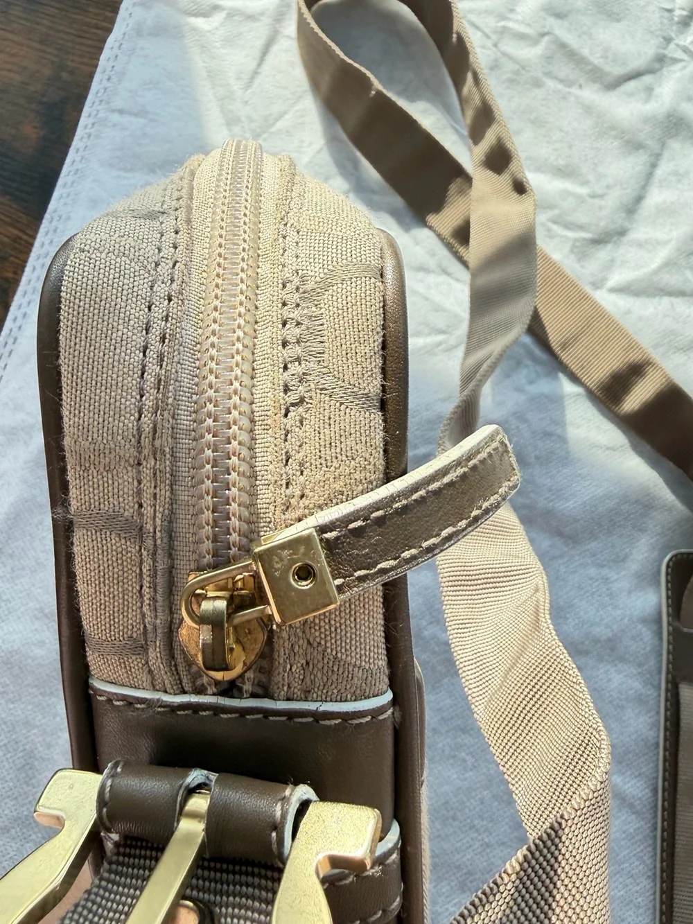Salvatore Ferragamo Vintage Gancini Monogram Canvas Crossbody Messenger Bag